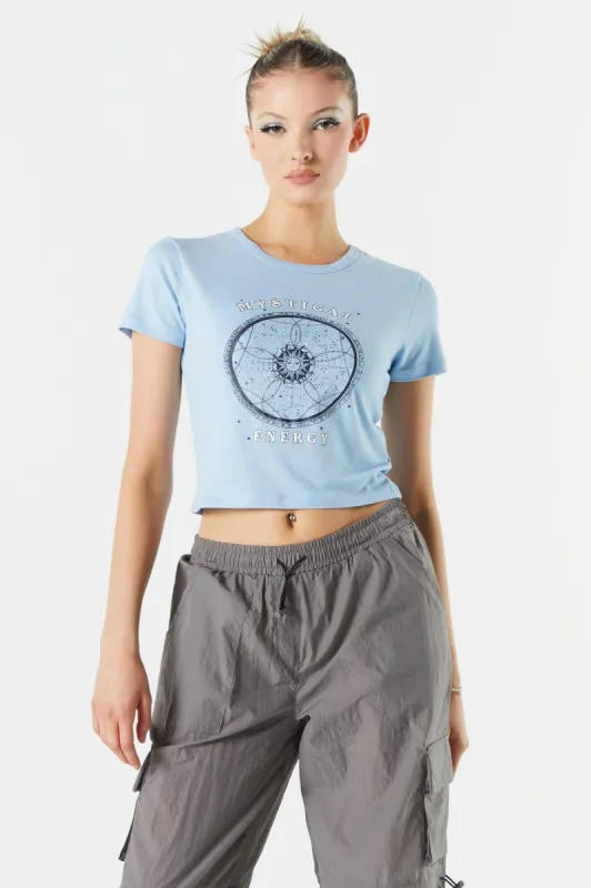 T -shirt ultracourt à imprimé Mystical Energy sold by Urban Planet
