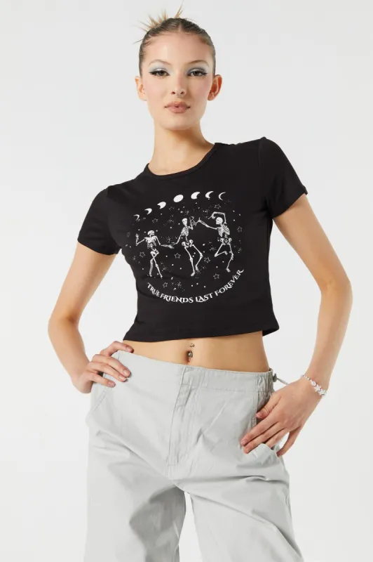 T -shirt ultracourt à imprimé True Friends sold by Urban Planet