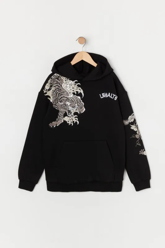Boys Dragon Graphic Fleece Hoodie sold by Urban Planet