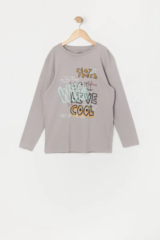 Boys Doodle Graphic Long Sleeve Top sold by Urban Planet