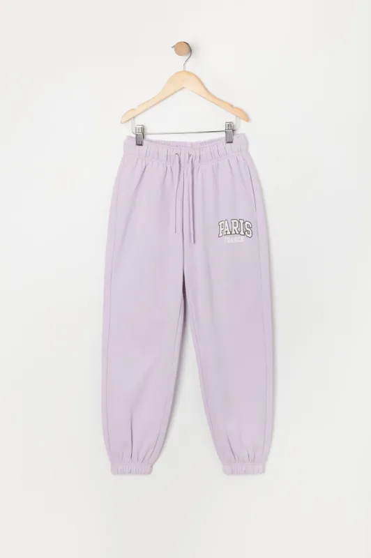 Girls Paris Graphic Fleece Jogger sold by Urban Planet
