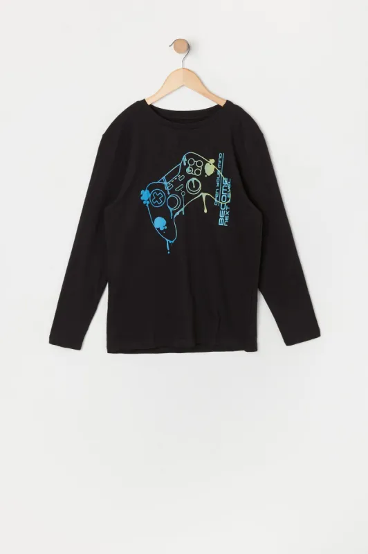 Boys Controller Graphic Long Sleeve Top sold by Urban Planet