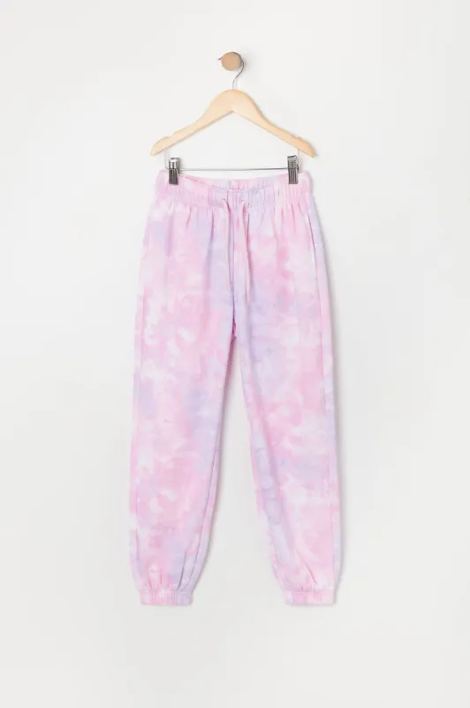 Girls Tie Dye Print Fleece Jogger sold by Urban Planet