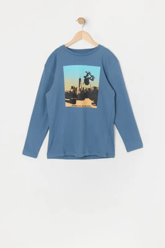 Boys Skateboard Graphic Long Sleeve Top sold by Urban Planet