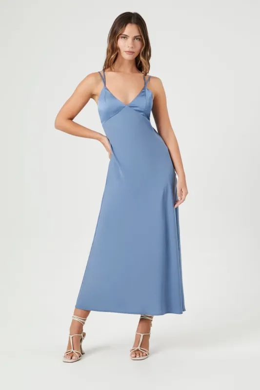 Robe midi en satin avec brides et encolure en V sold by Urban Planet