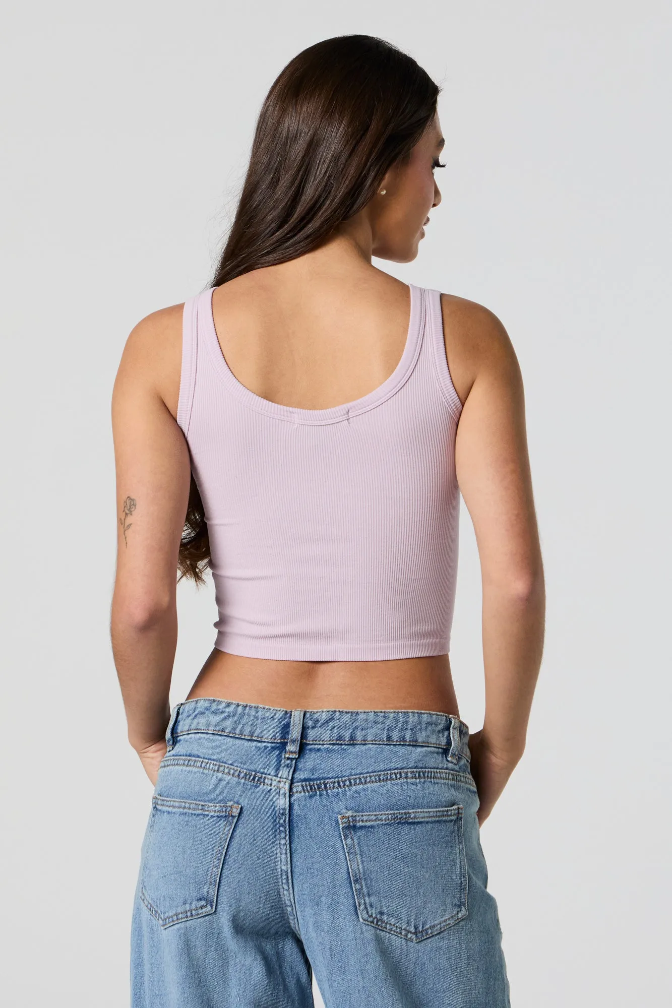 Seamless Ribbed V-Neck Skimmer Tank sold by Urban Planet product image thumbnail 5