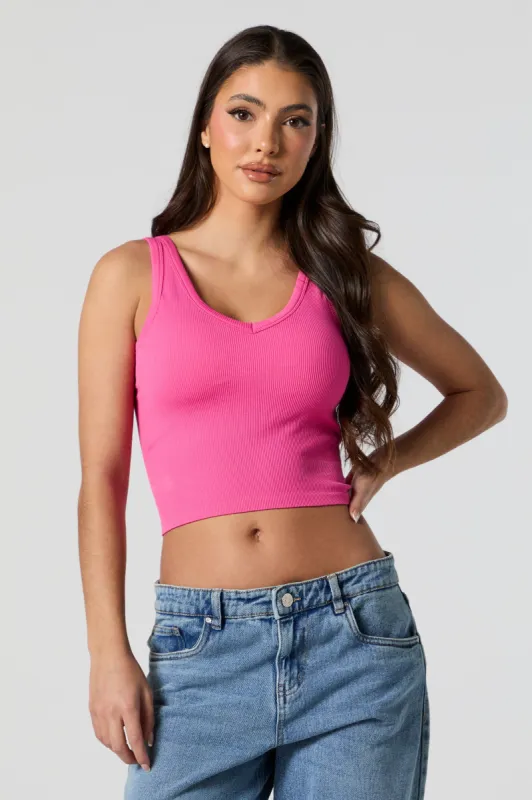 Seamless Ribbed V-Neck Skimmer Tank sold by Urban Planet