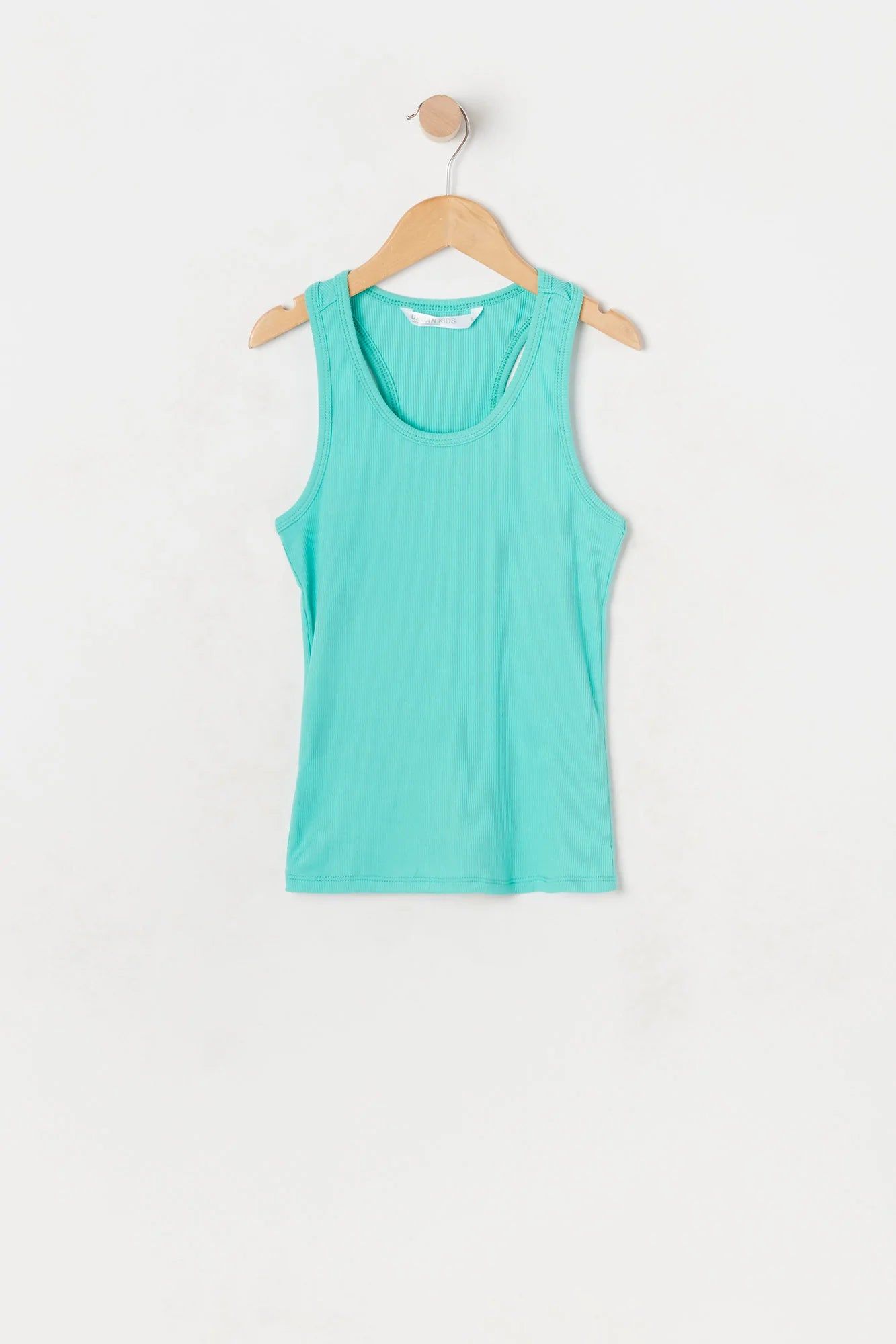 Girls Green Ribbed Racerback Tank sold by Urban Planet