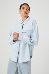 Denim Button-Up Top sold by Urban Planet