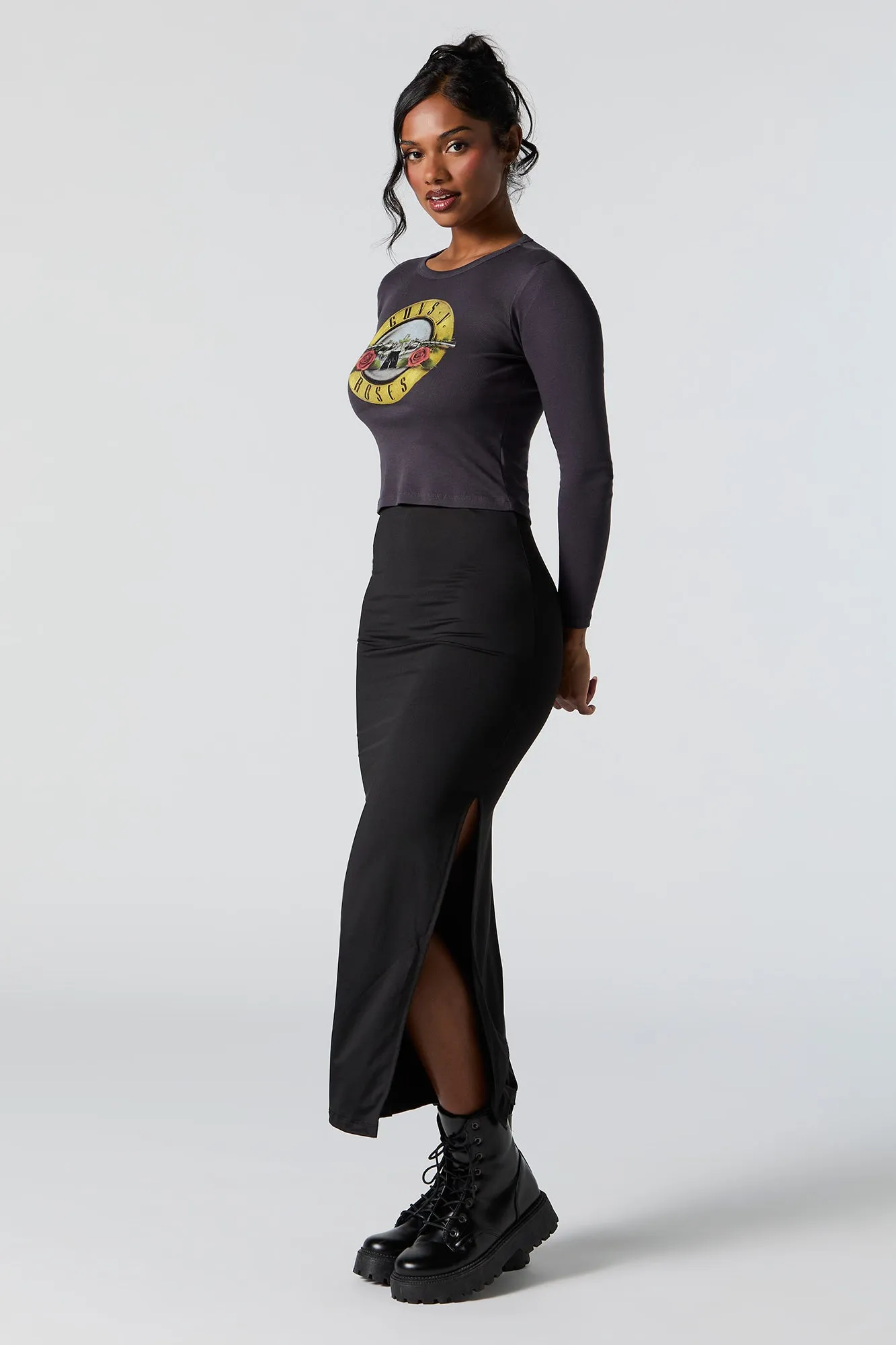 Guns and Roses Graphic Long Sleeve Top sold by Urban Planet product image thumbnail 3