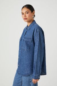Denim Button-Up Top sold by Urban Planet