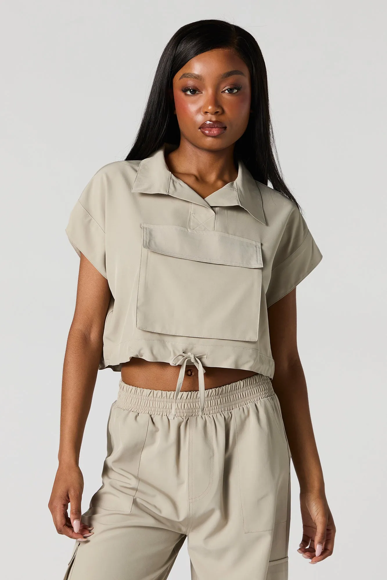 Flowy Utility Front Pocket Top sold by Urban Planet product image thumbnail 4