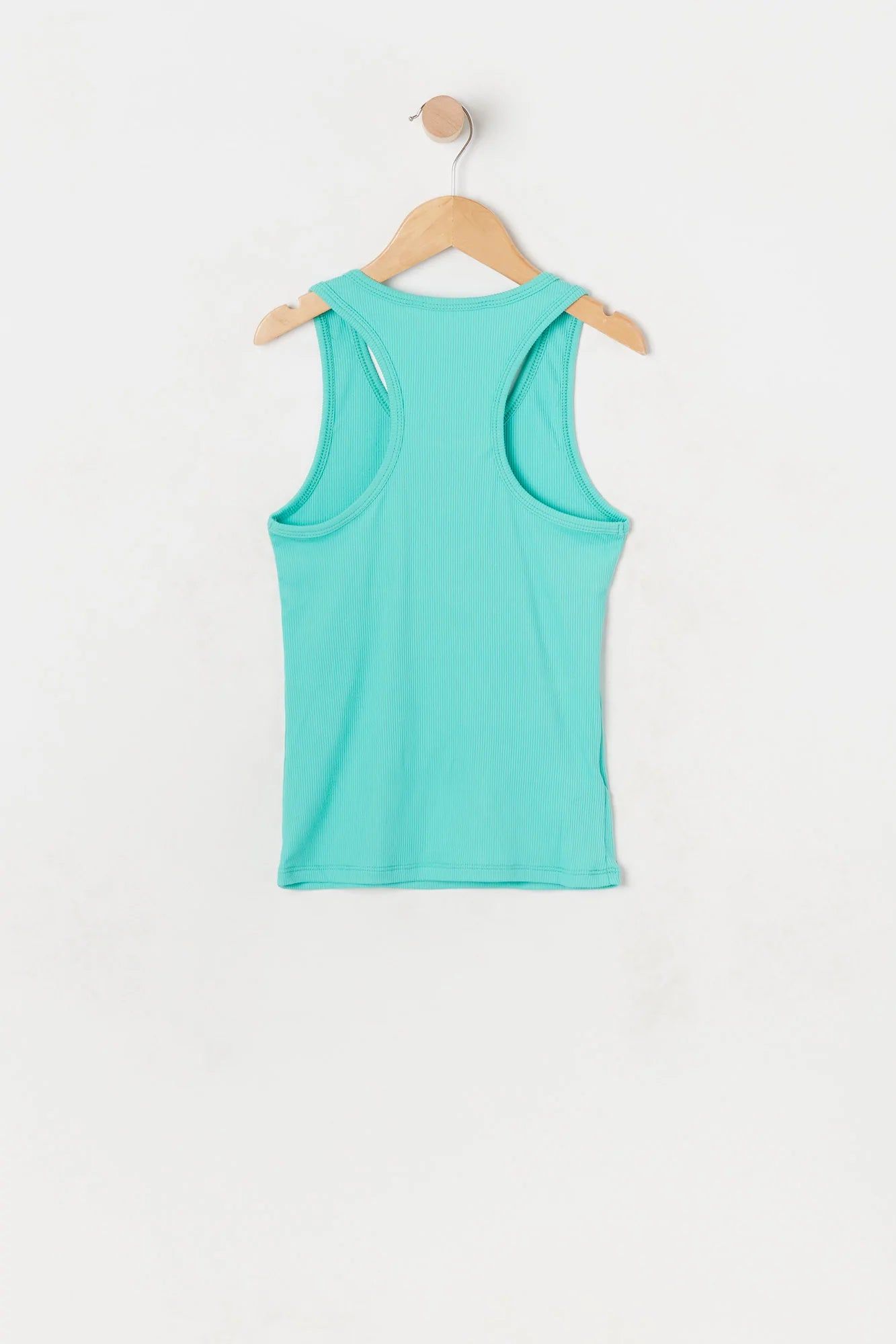 Girls Green Ribbed Racerback Tank sold by Urban Planet product image thumbnail 2
