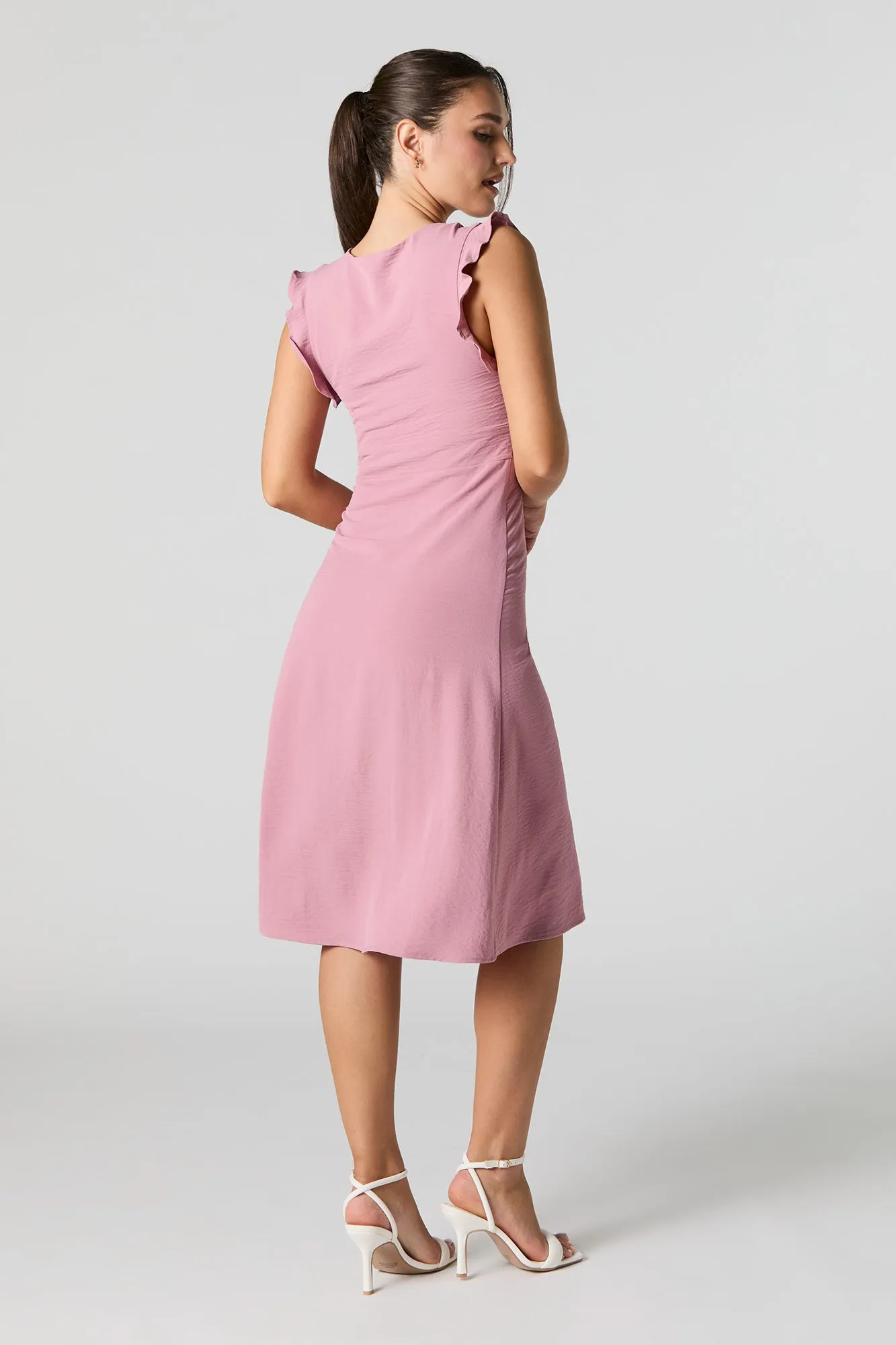 Robe midi à manches volantées avec encolure en V sold by Urban Planet product image thumbnail 3