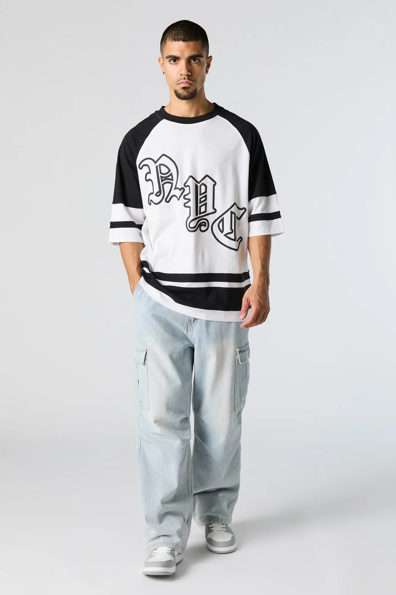 NYC Graphic Colourblock Relaxed T-Shirt sold by Urban Planet product image thumbnail 3