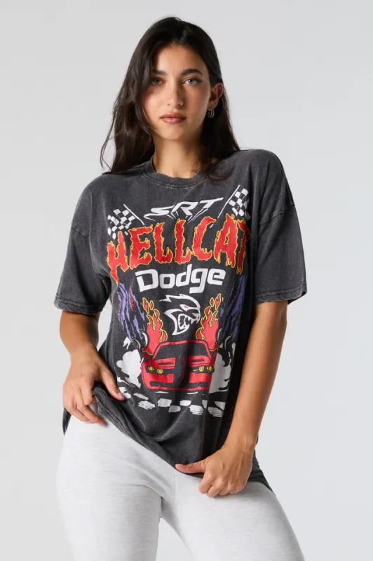 Hellcat Dodge Graphic Washed Boyfriend T-Shirt sold by Urban Planet