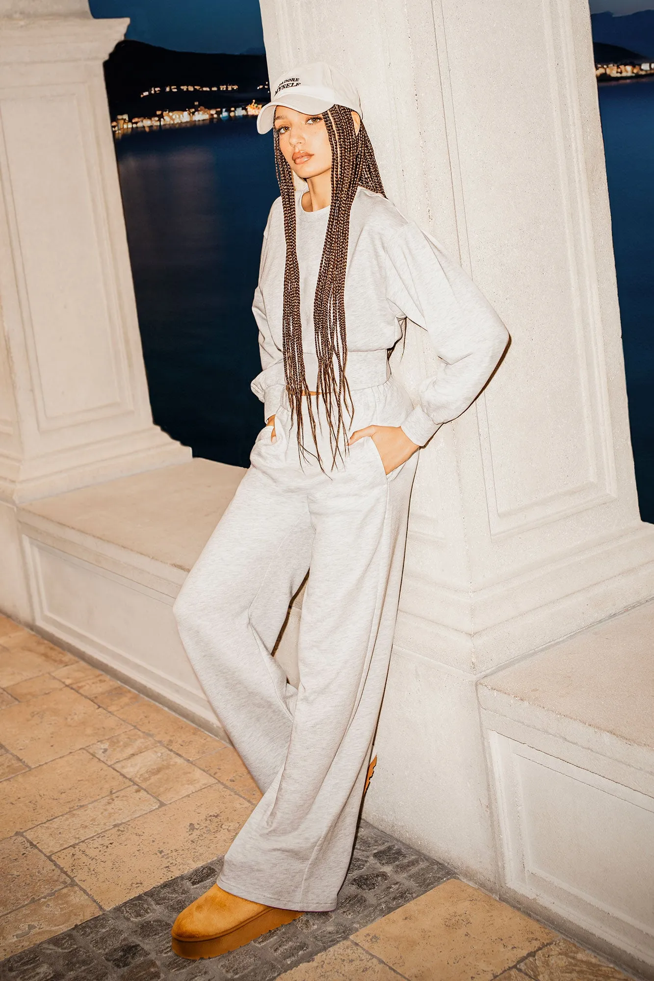 Fleece Wide Leg Sweatpant sold by Urban Planet product image thumbnail 4