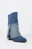 Denim Foldover Shaft Heeled Boot sold by Urban Planet