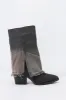 Denim Foldover Shaft Heeled Boot sold by Urban Planet