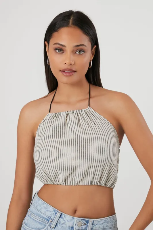 Striped Halter Crop Top sold by Urban Planet