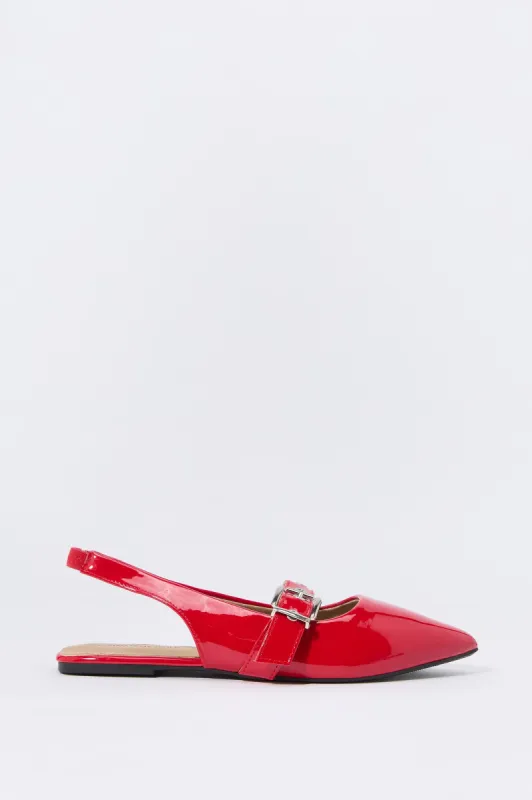 Sandales réglables en similicuir verni avec boucles sold by Urban Planet
