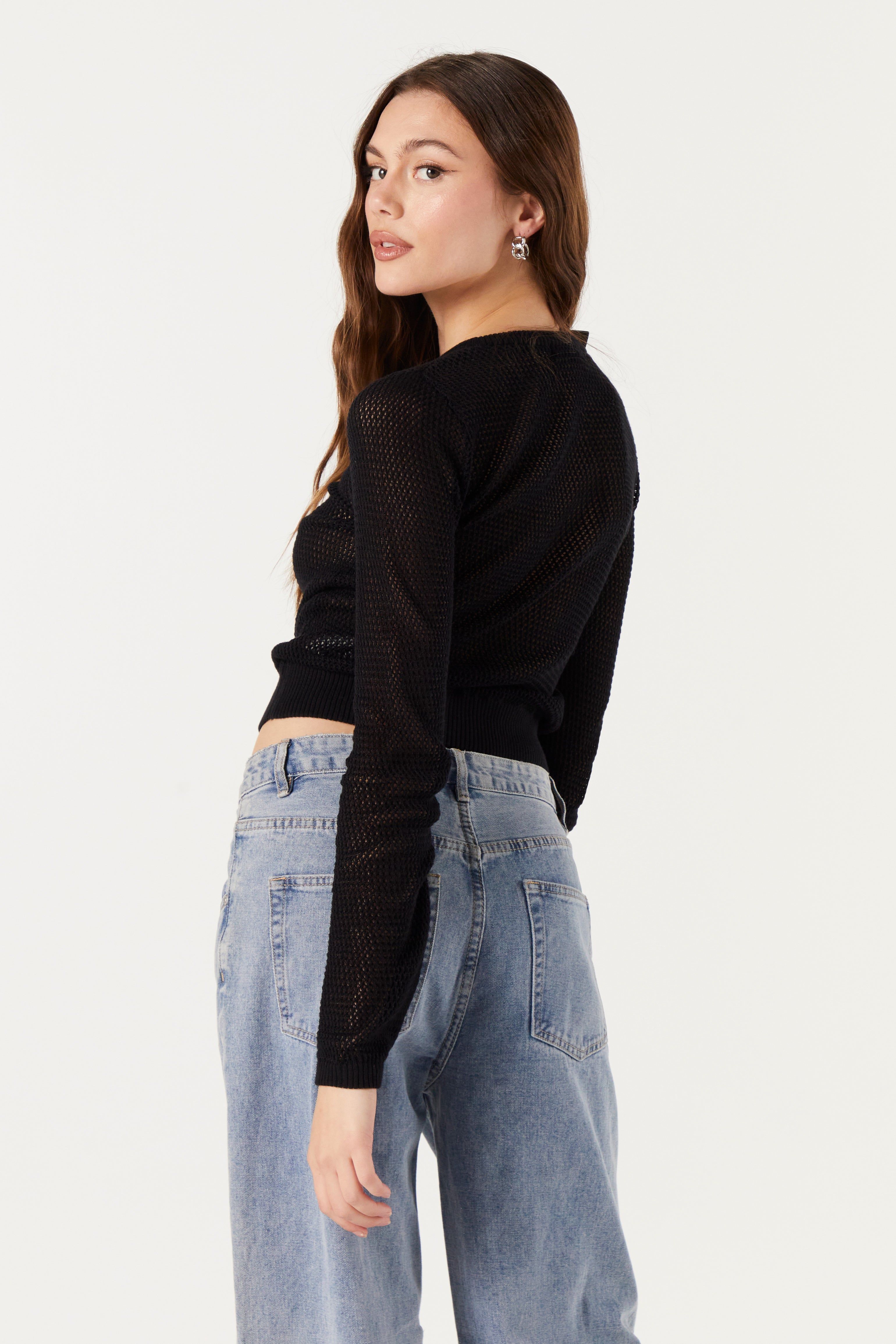 Open Knit Long Sleeve Top sold by Urban Planet product image thumbnail 5