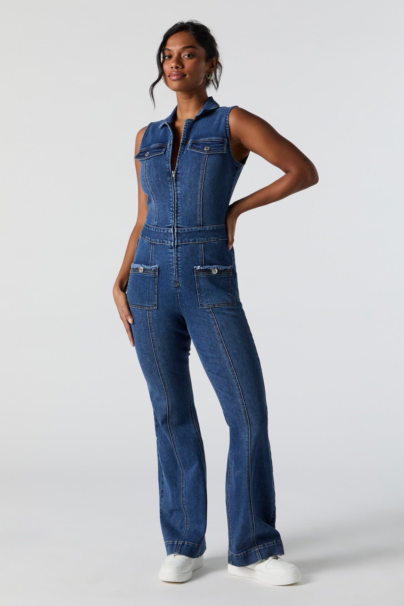 Sleeveless Denim Jumpsuit sold by Urban Planet product image thumbnail 4