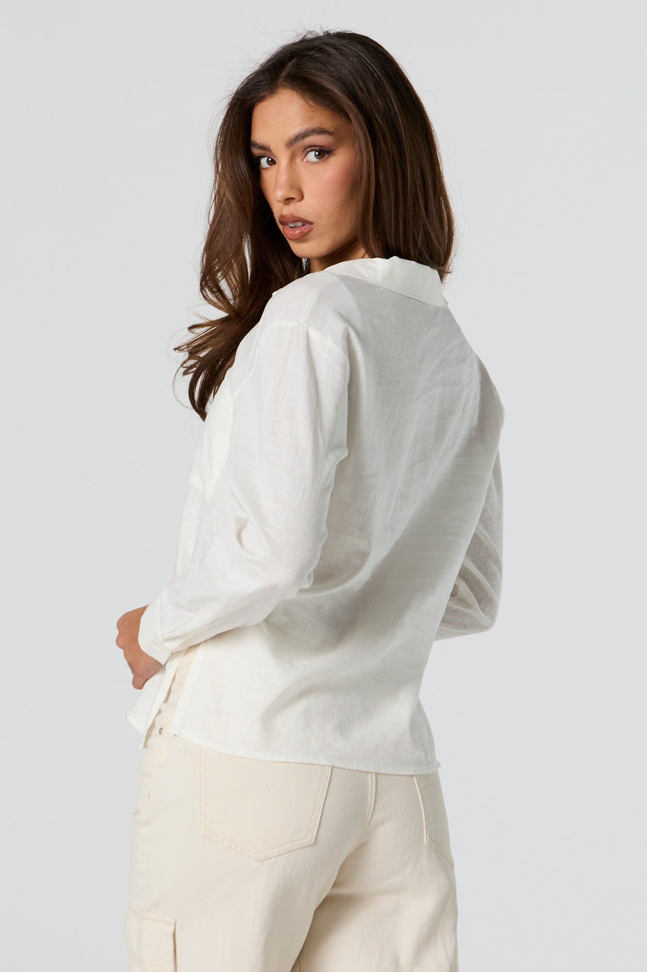 Linen Button-Up Top sold by Urban Planet product image thumbnail 5