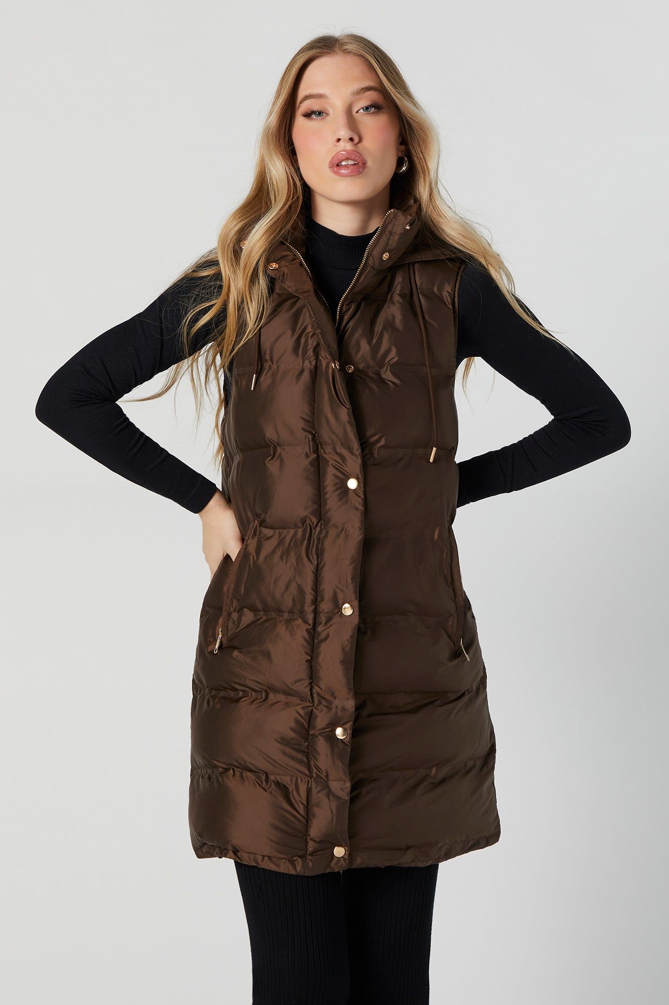 Longline Puffer Vest sold by Urban Planet product image thumbnail 5