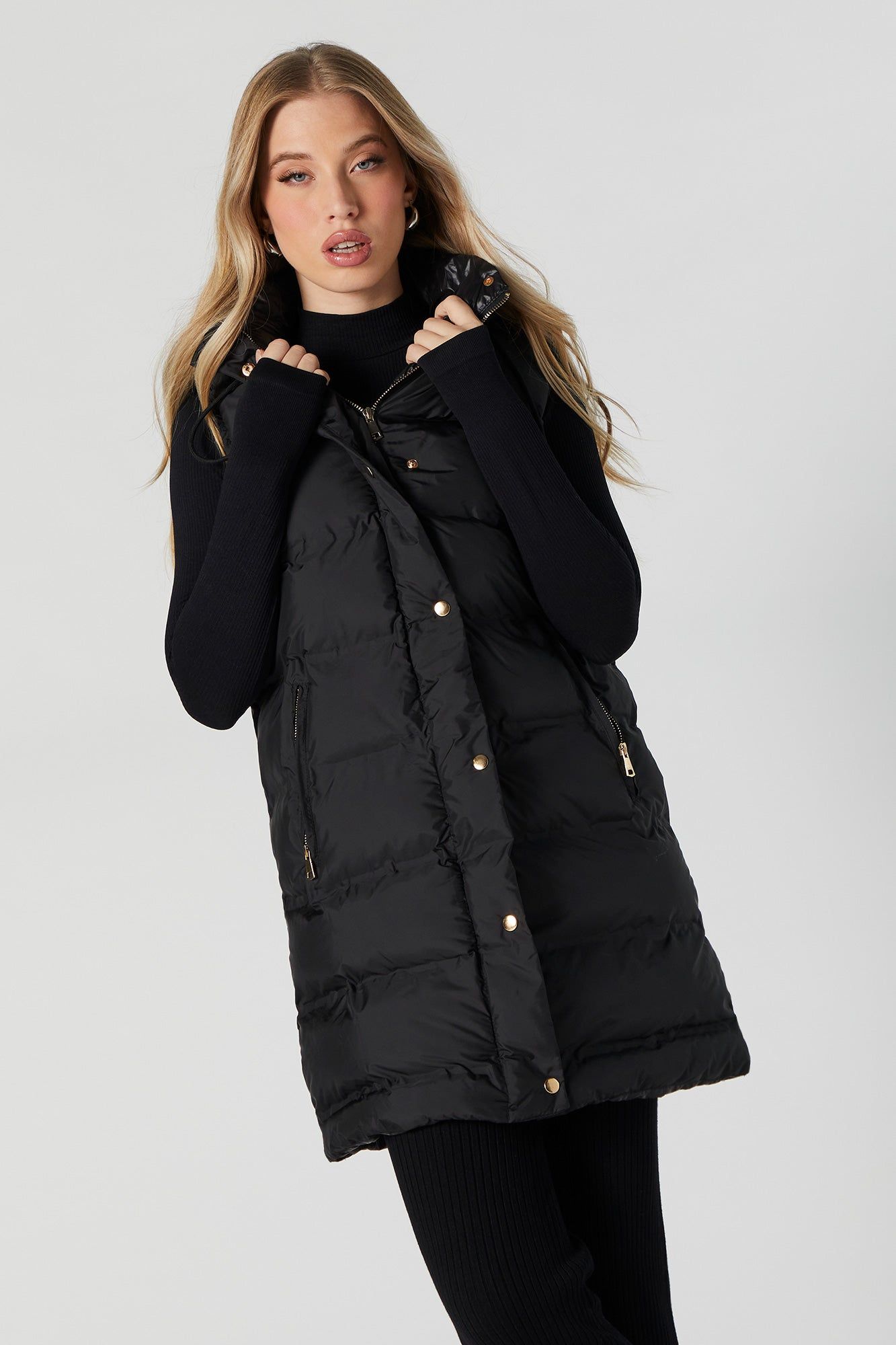 Longline Puffer Vest sold by Urban Planet product image thumbnail 2