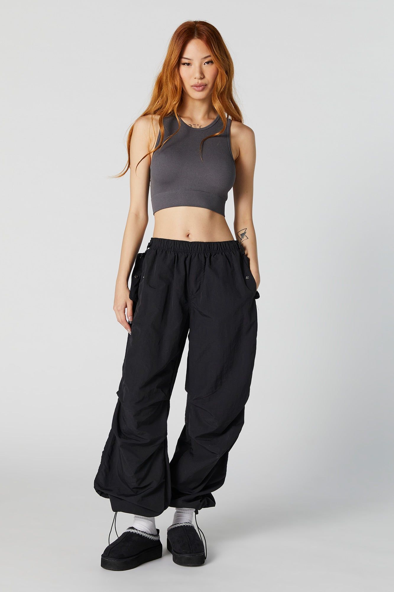 Seamless Ribbed High Neck Tank sold by Urban Planet product image thumbnail 3