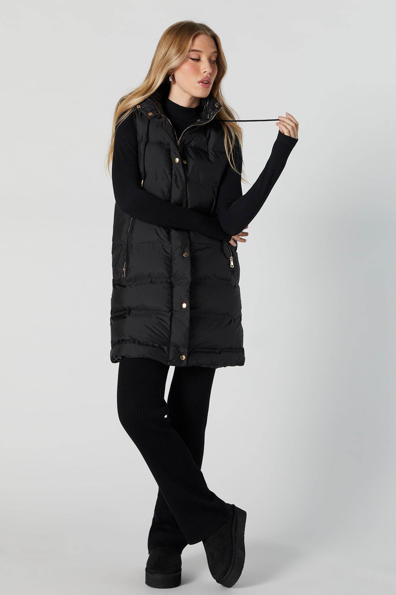Longline Puffer Vest sold by Urban Planet product image thumbnail 4