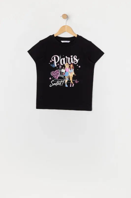 T-shirt à imprimé Paris Besties pour fille sold by Urban Planet