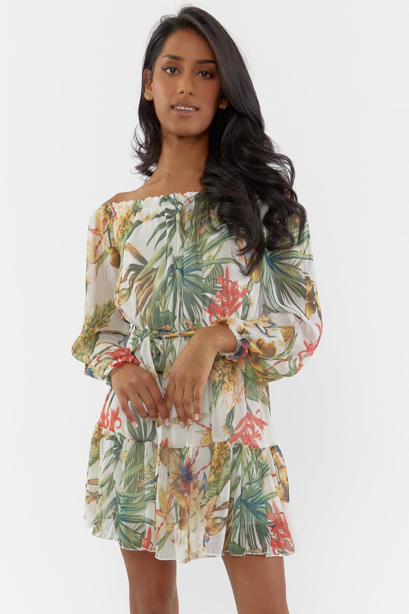 Minirobe fleurie à épaules dénudées sold by Urban Planet product image thumbnail 4