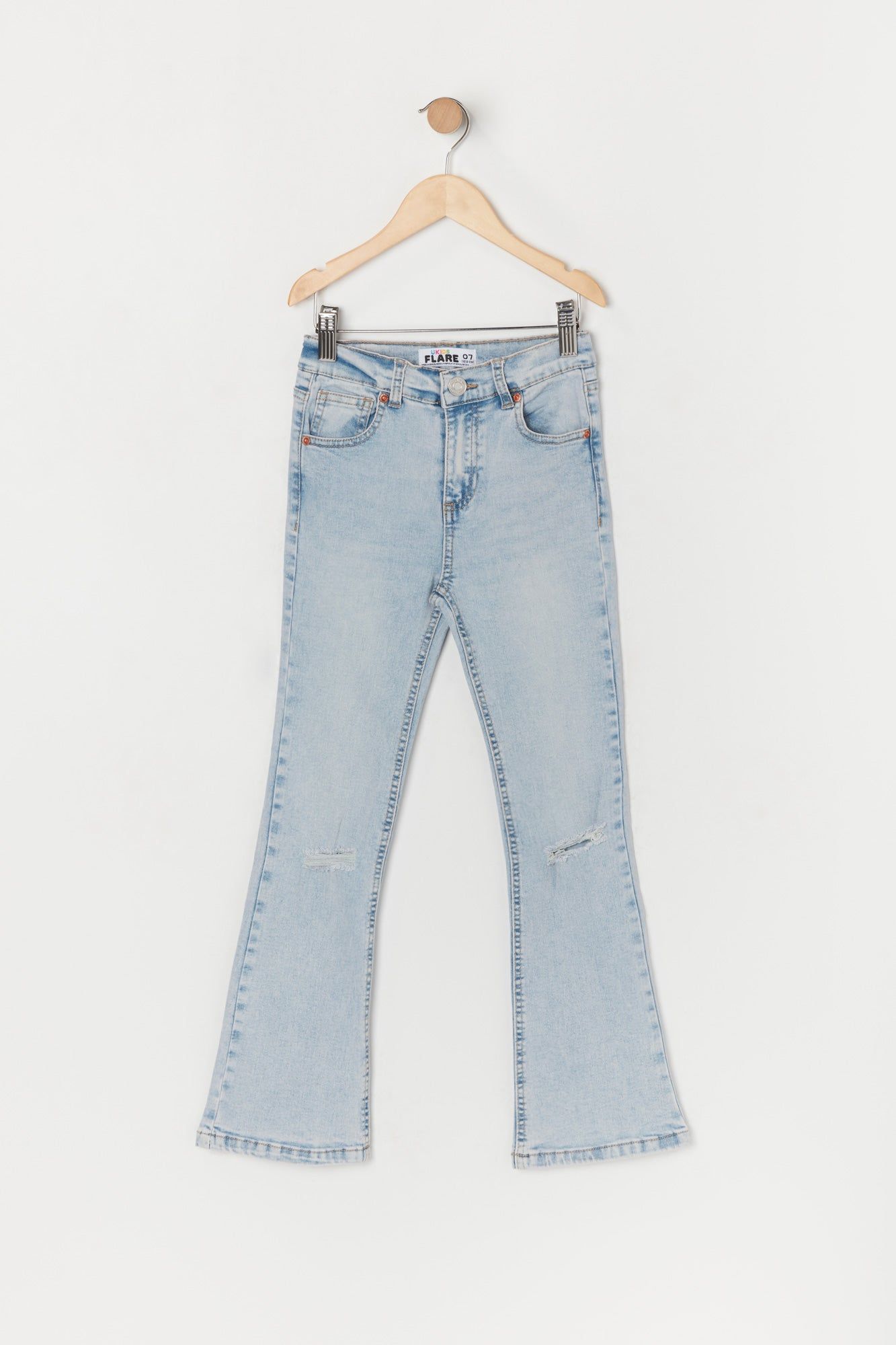 Girls Austin High Rise Distressed Flare Jean sold by Urban Planet