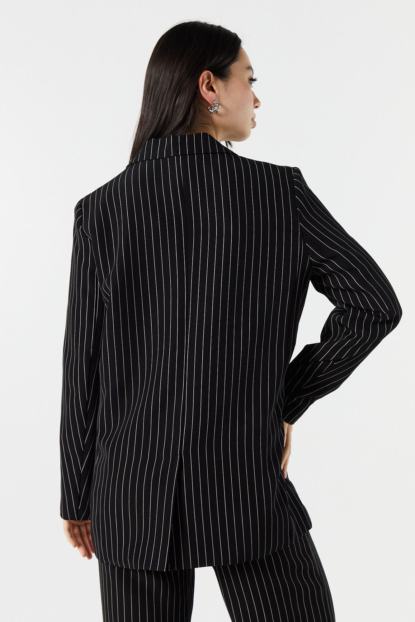 Pinstriped Single Breast Double Button Blazer sold by Urban Planet product image thumbnail 2