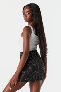 Striped High Rise Slit Mini Skirt sold by Urban Planet