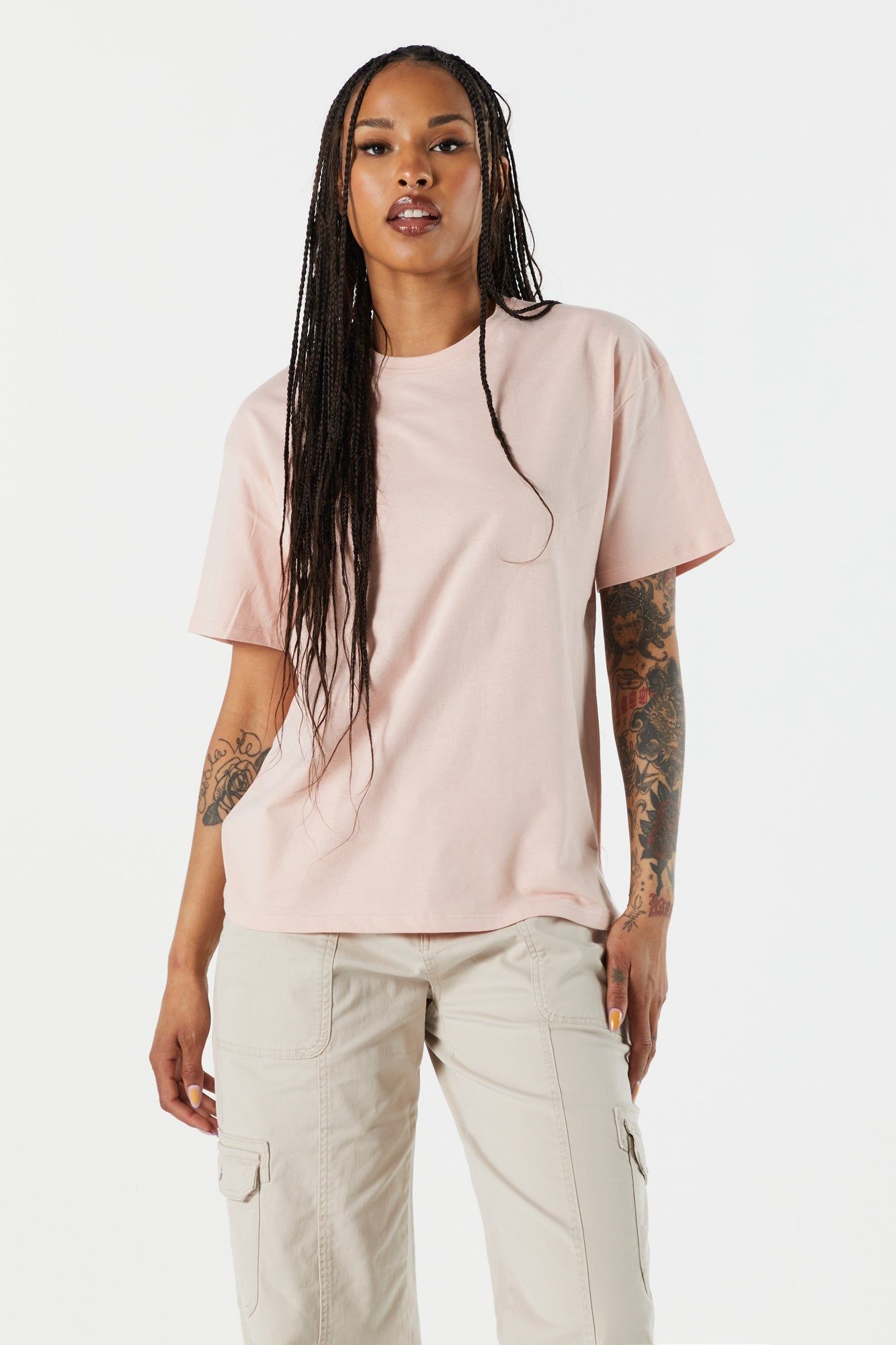 Solid Crewneck Boyfriend T-Shirt sold by Urban Planet