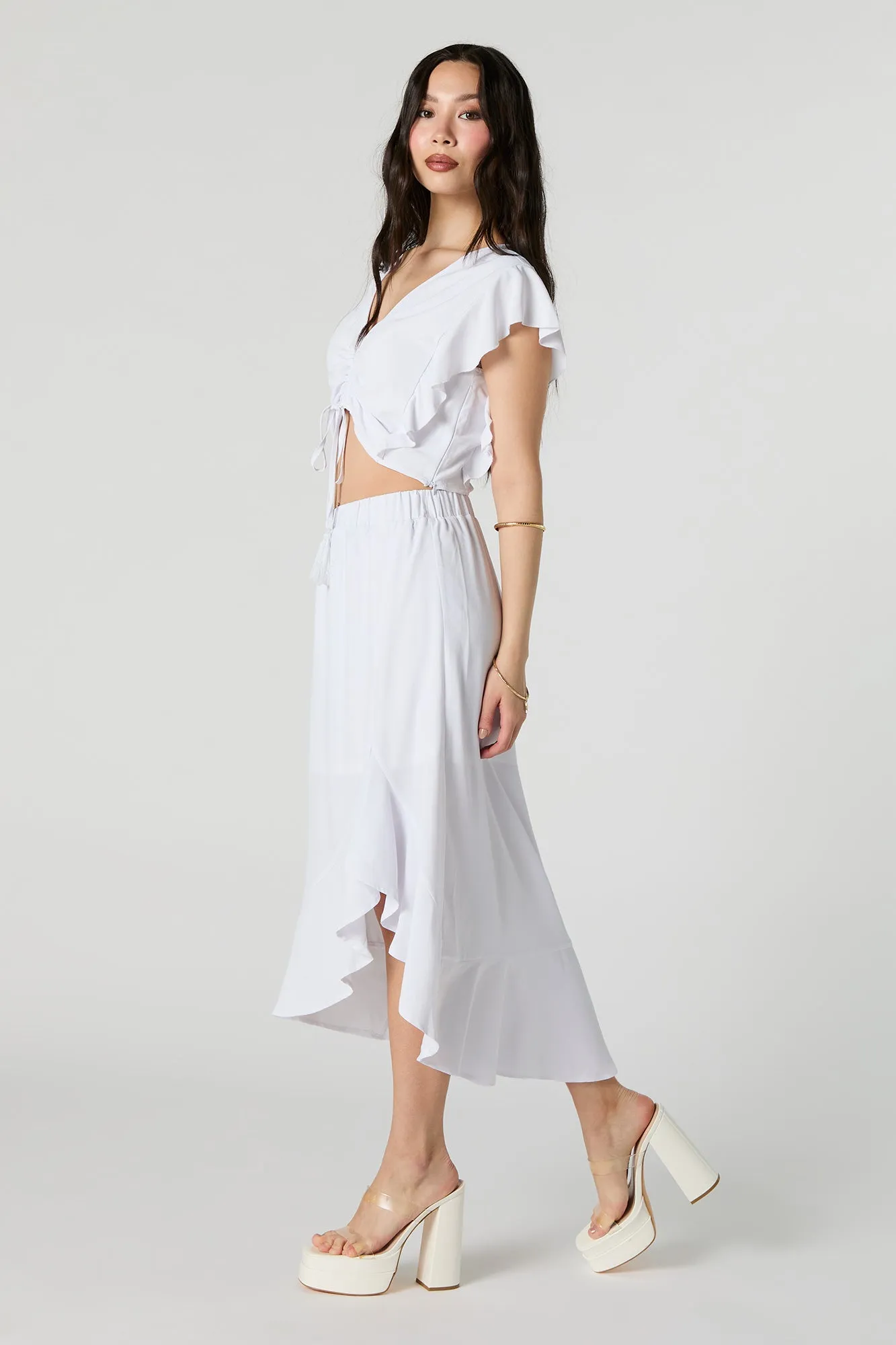 Jupe midi asymétrique volantée sold by Urban Planet product image thumbnail 5