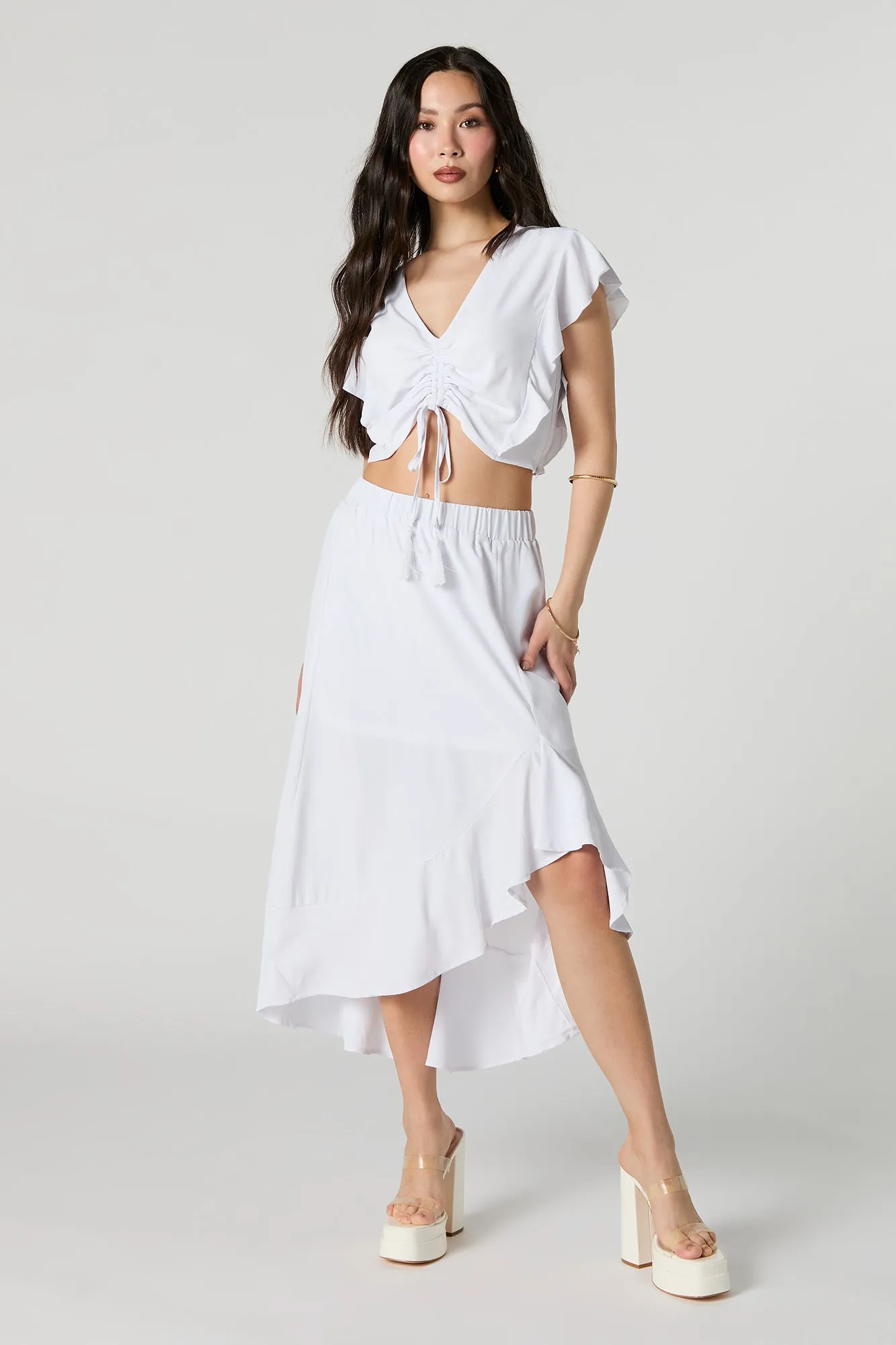 Jupe midi asymétrique volantée sold by Urban Planet product image thumbnail 4