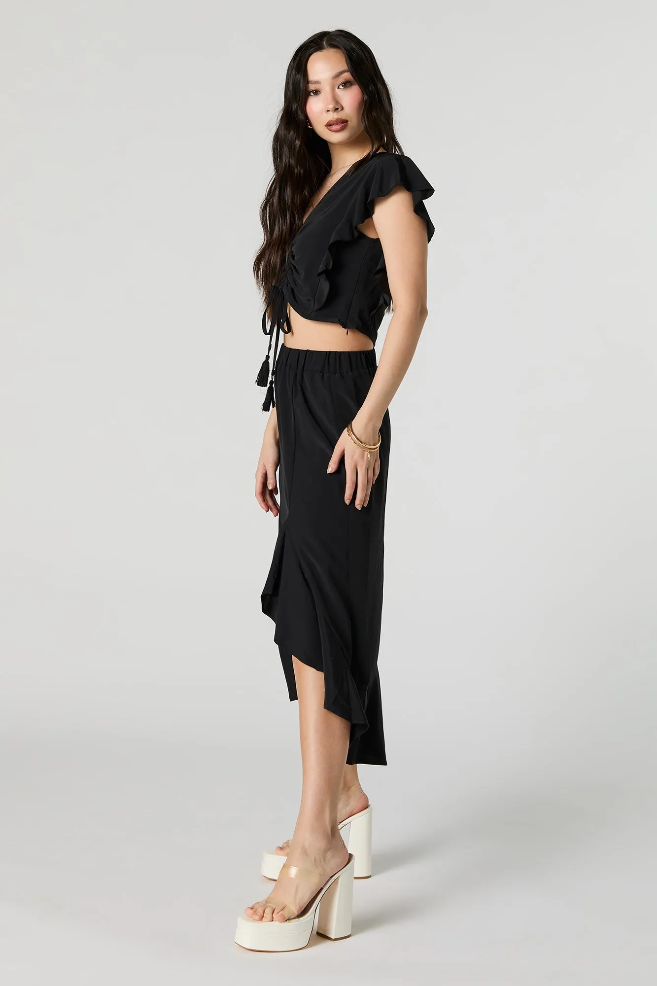 Jupe midi asymétrique volantée sold by Urban Planet product image thumbnail 2