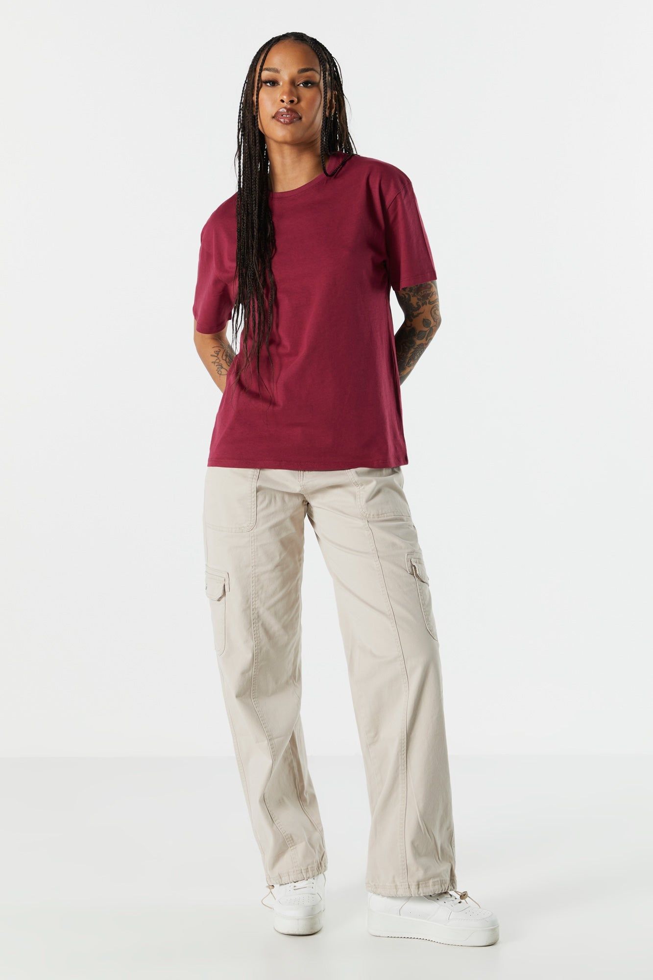 Solid Crewneck Boyfriend T-Shirt sold by Urban Planet product image thumbnail 9