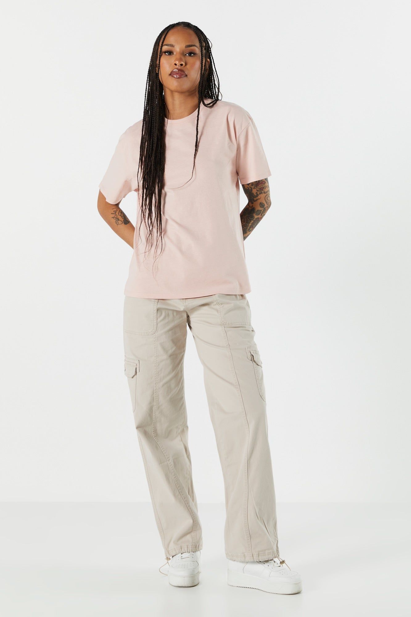 Solid Crewneck Boyfriend T-Shirt sold by Urban Planet product image thumbnail 3