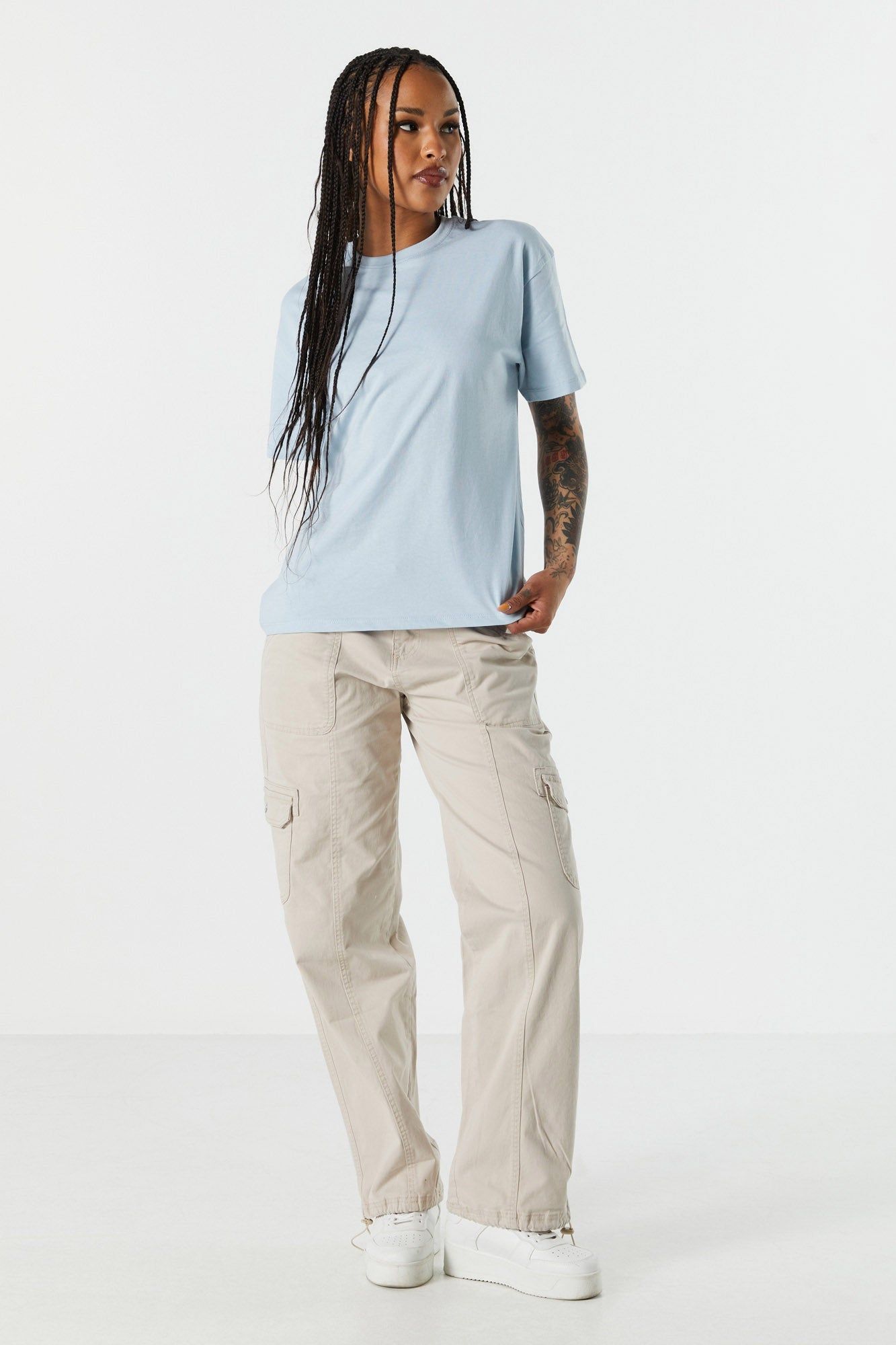 Solid Crewneck Boyfriend T-Shirt sold by Urban Planet product image thumbnail 6