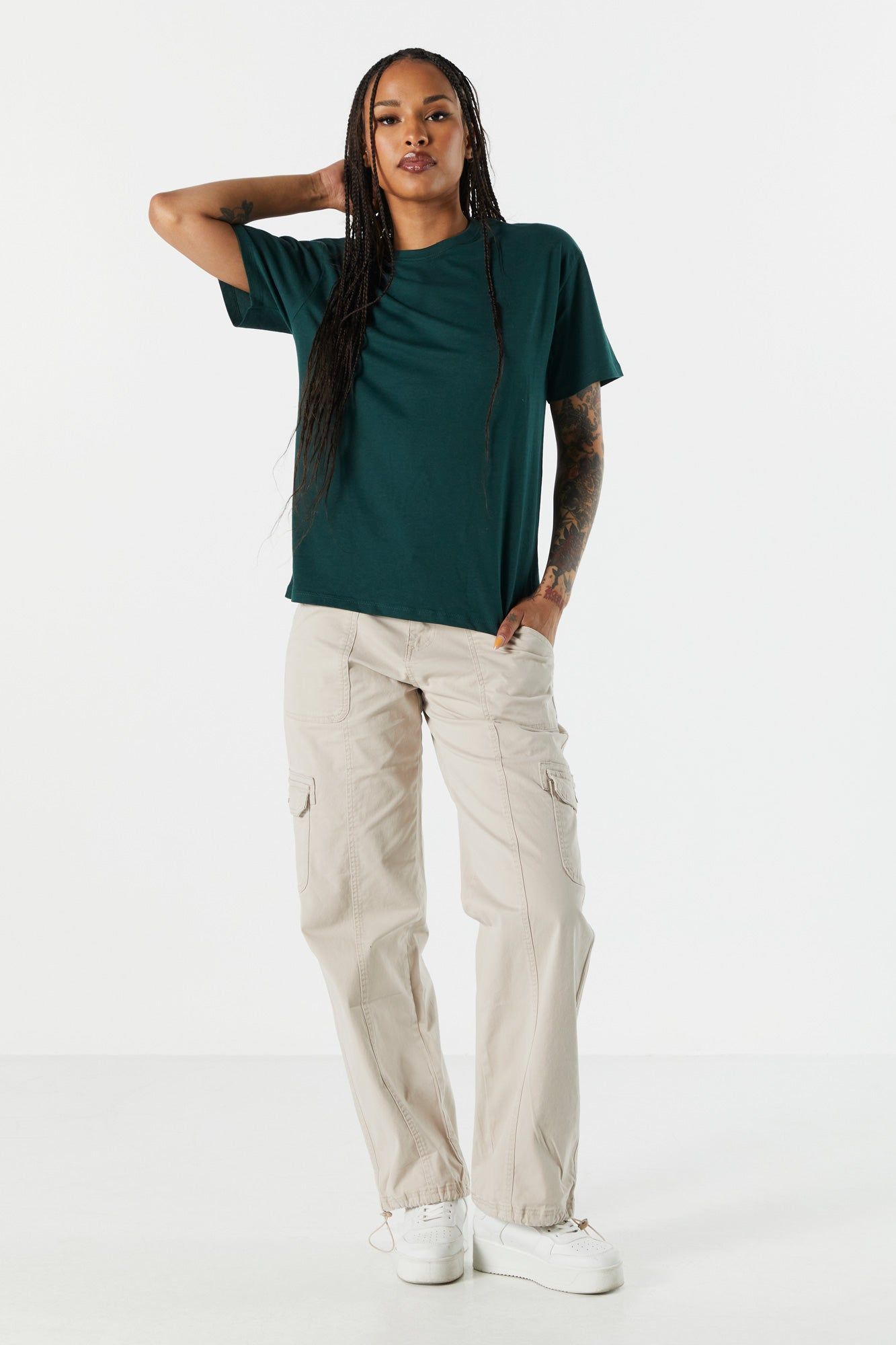 Solid Crewneck Boyfriend T-Shirt sold by Urban Planet product image thumbnail 12