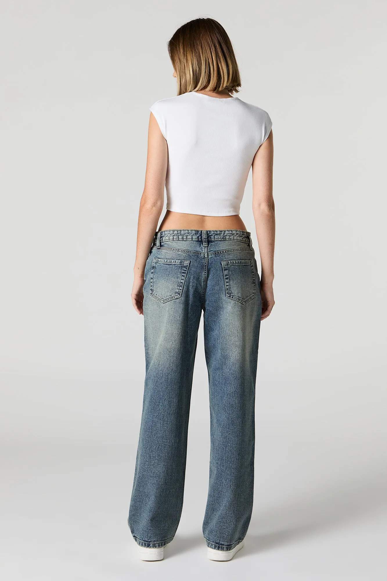 Vintage Dark Wash Slouchy Straight Leg Jean sold by Urban Planet product image thumbnail 3