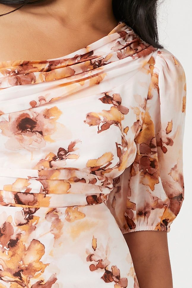 Robe midi fleurie à épaule unique sold by Urban Planet product image thumbnail 5