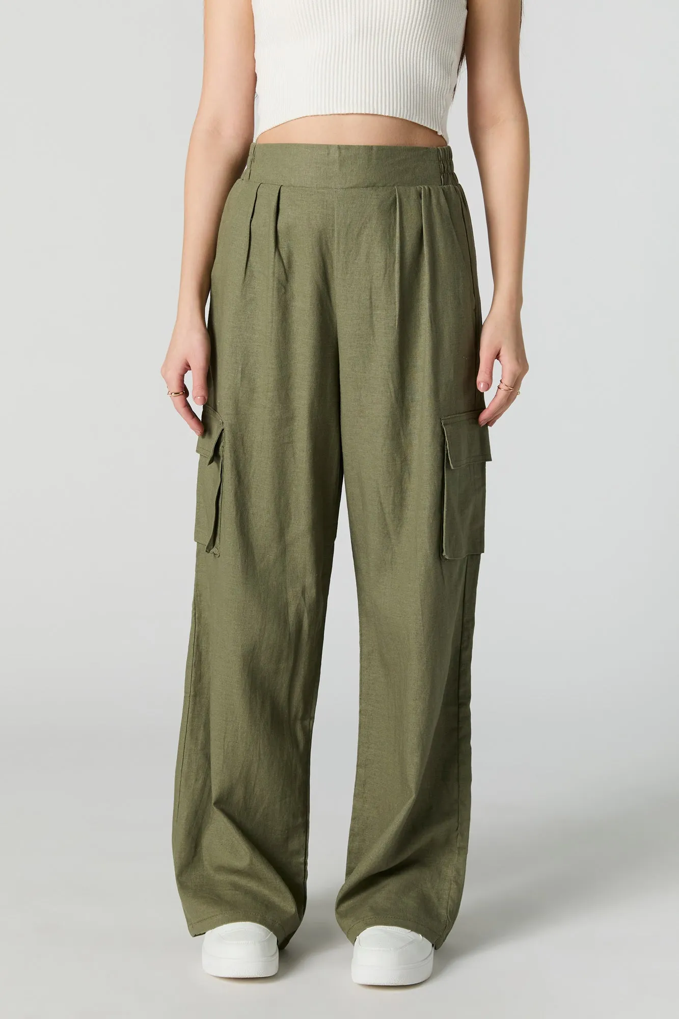Pleated Wide Leg Cargo Pant sold by Urban Planet product image thumbnail 5