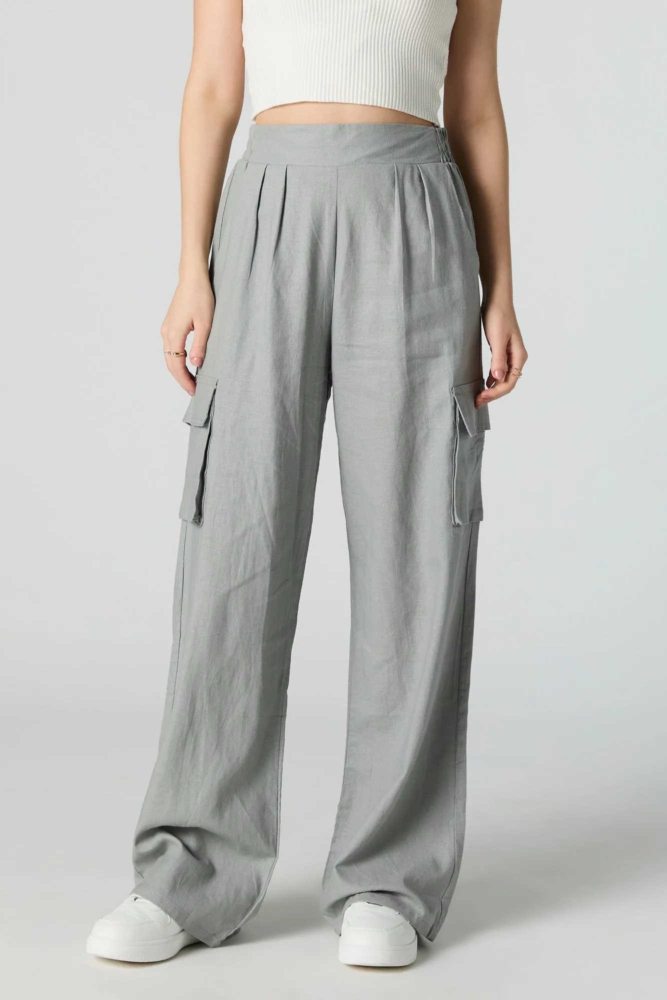 Pleated Wide Leg Cargo Pant sold by Urban Planet product image thumbnail 2
