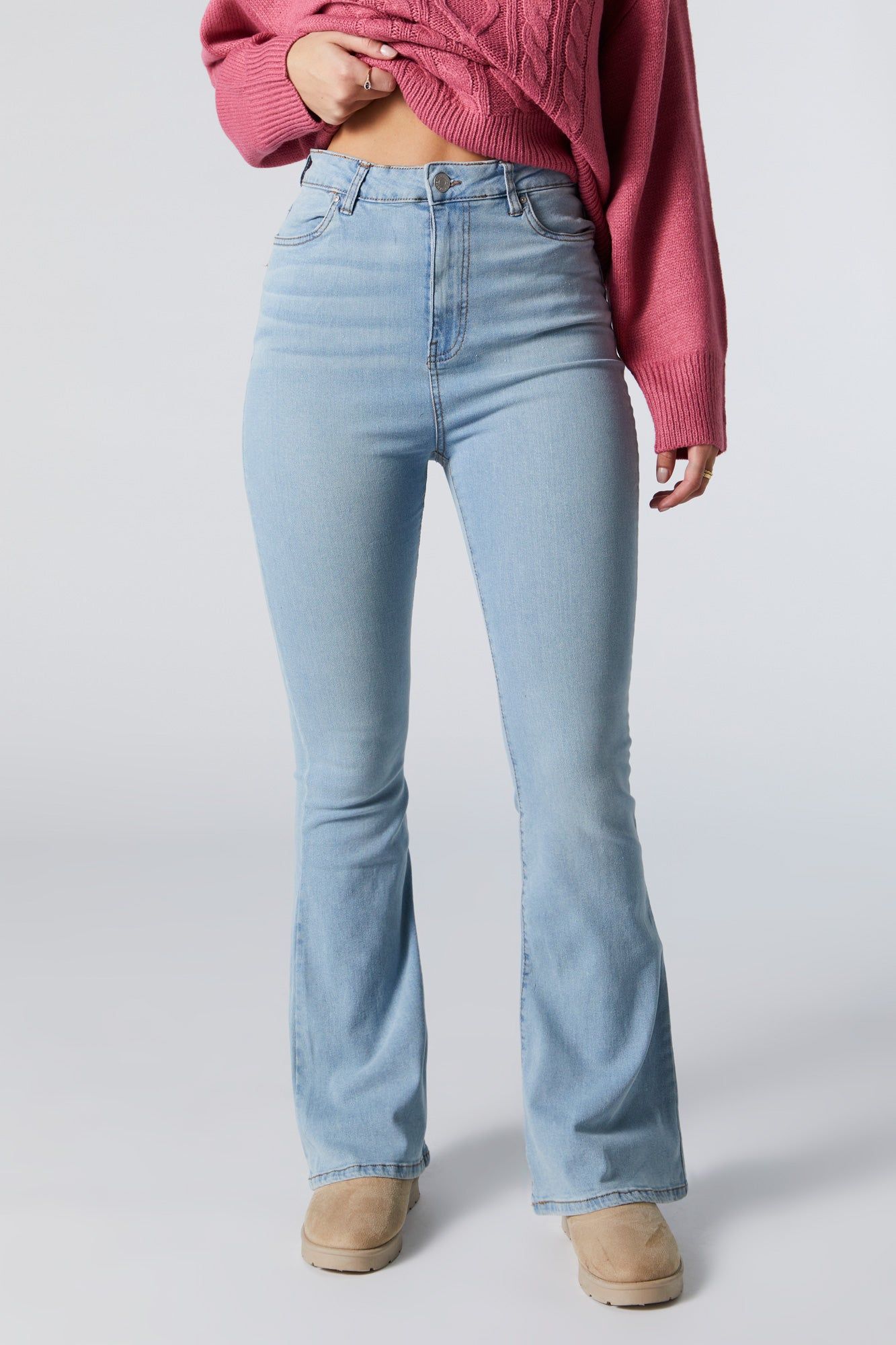 Light Wash High Rise Flare Jean sold by Urban Planet product image thumbnail 2